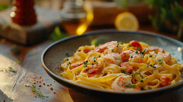 Seafood Fettuccine with Creamy Tomato Sauce Recipe